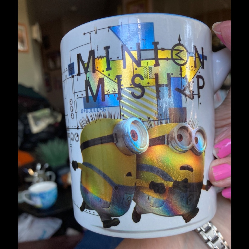 Universal Studios Miinion Mishap Gold Painted Mug